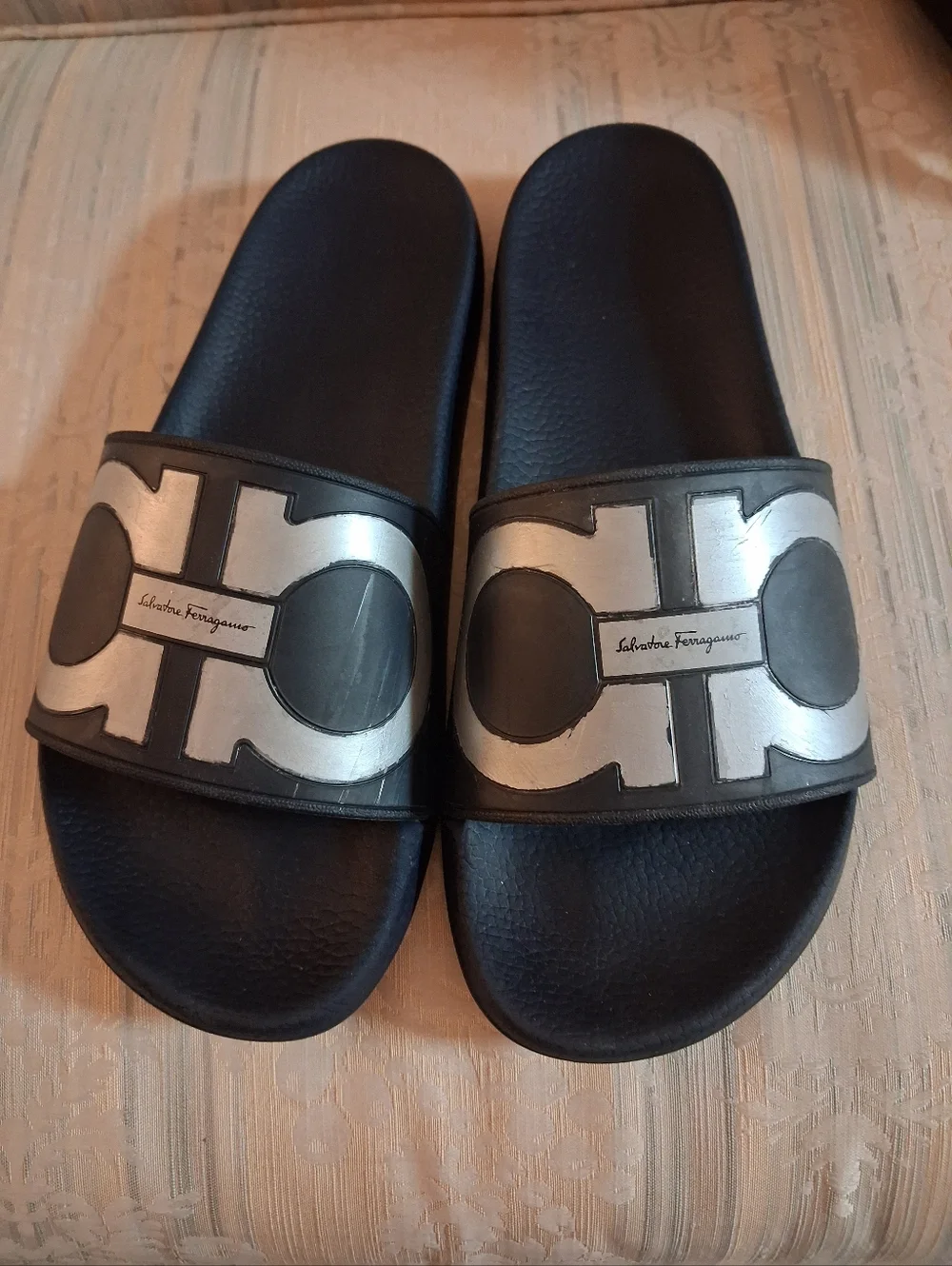 Salvatore Ferragamo Black Slide Sandals